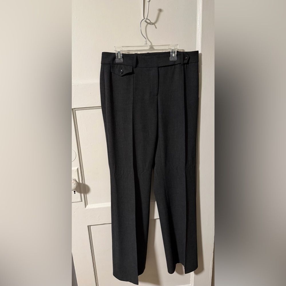 Ann Taylor Charcoal Women’s Wide Leg Pleated Dress Pants Sz 4 Career Office